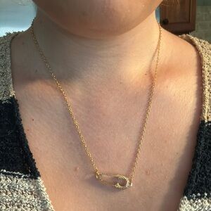 Gold Safety Pin Necklace
